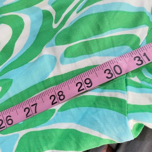Lilly Pulitzer Green Blue Ripple Print Palazzo Finders Keepers Pants Size XSmall - Picture 4 of 8